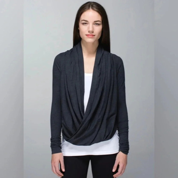 Lululemon Sweater Women’s 4 Iconic Wrap Gray - Picture 1 of 10